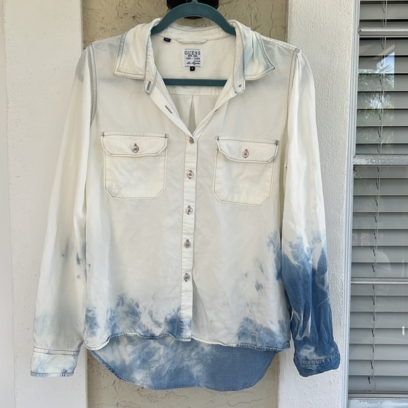 Guess white & blue sky denim shirt - Picture 1 of 4